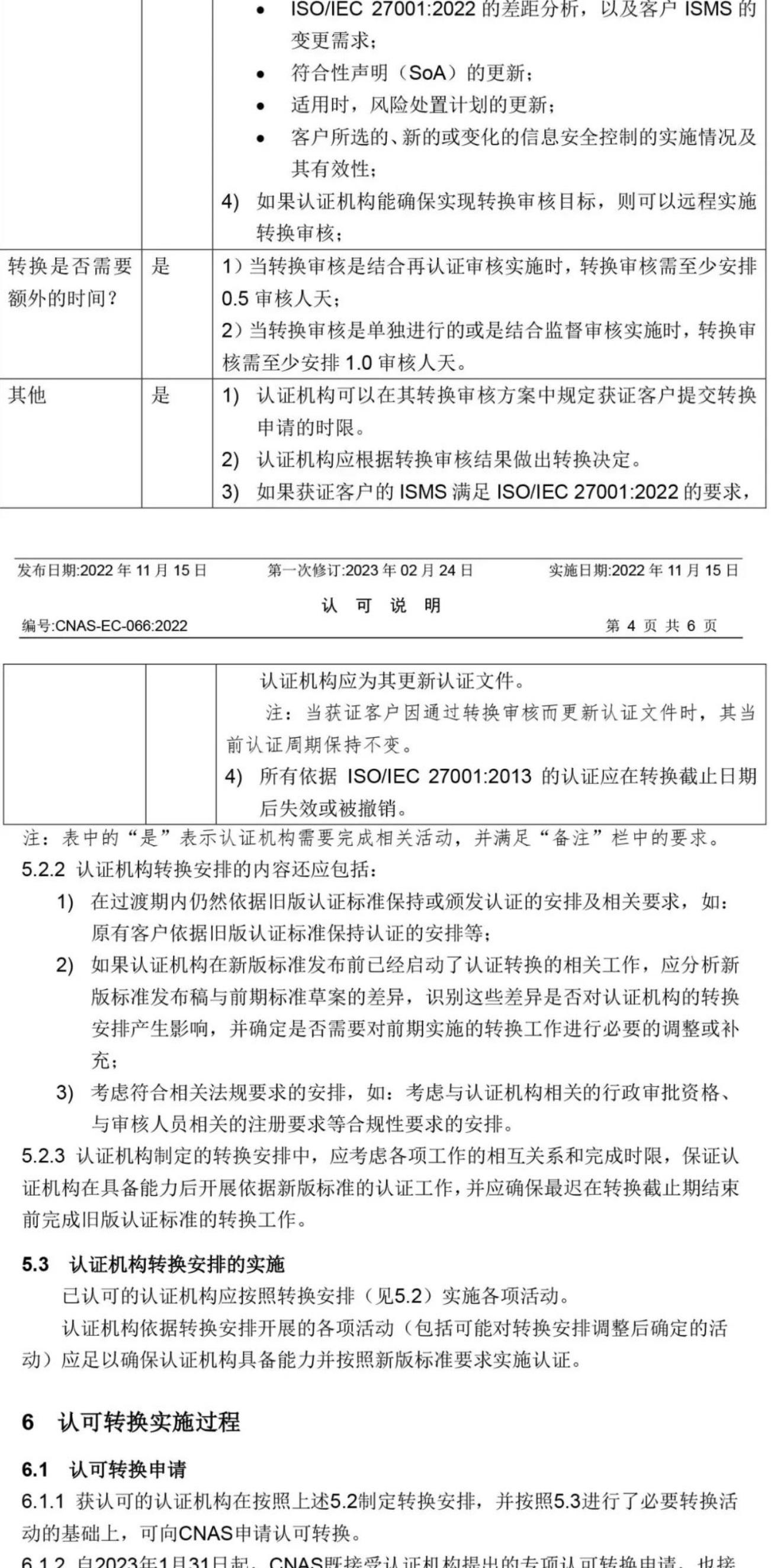 ISO/IEC  27001:2022 標準換版相關(guān)認可文件